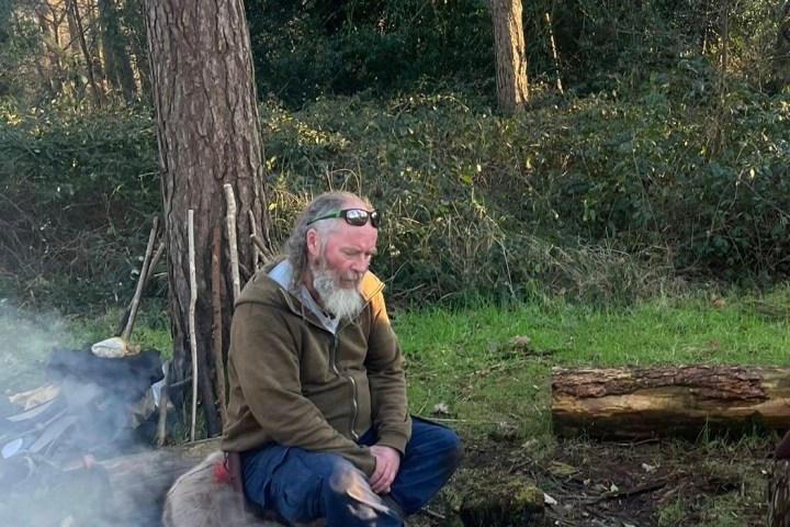 a man in a forest